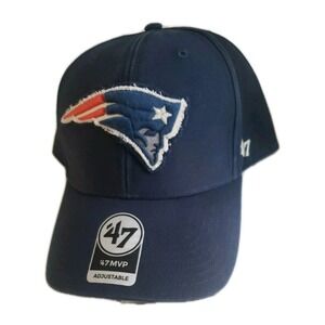 New England Patriots '47 Brand Hat MVP Logo Strapback OSFA Navy‎ Blue NWT $30